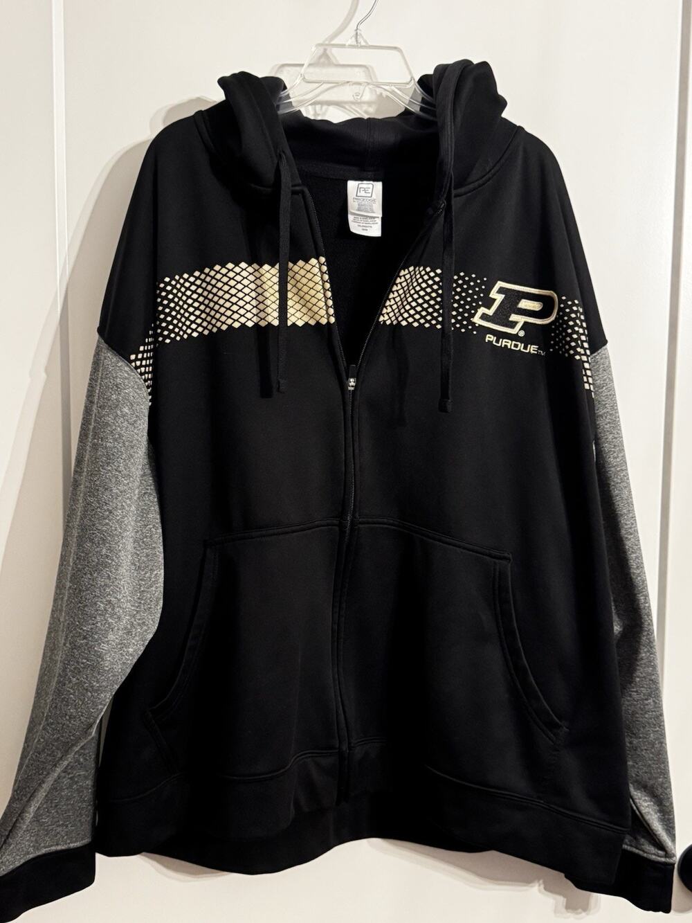 Purdue Boilers Boilermakers ProEdge By Knights Apparel Jacket Hood Zip 3XL Black